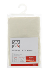 Lenzuolo Con Angoli Tinta Unita 1 Piazza Cm 90x200 Avorio Casa - Foto 1