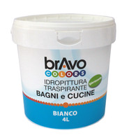 Idropittura A Base D'acqua Per Bagni E Cucine 4 L. Bravo Colors