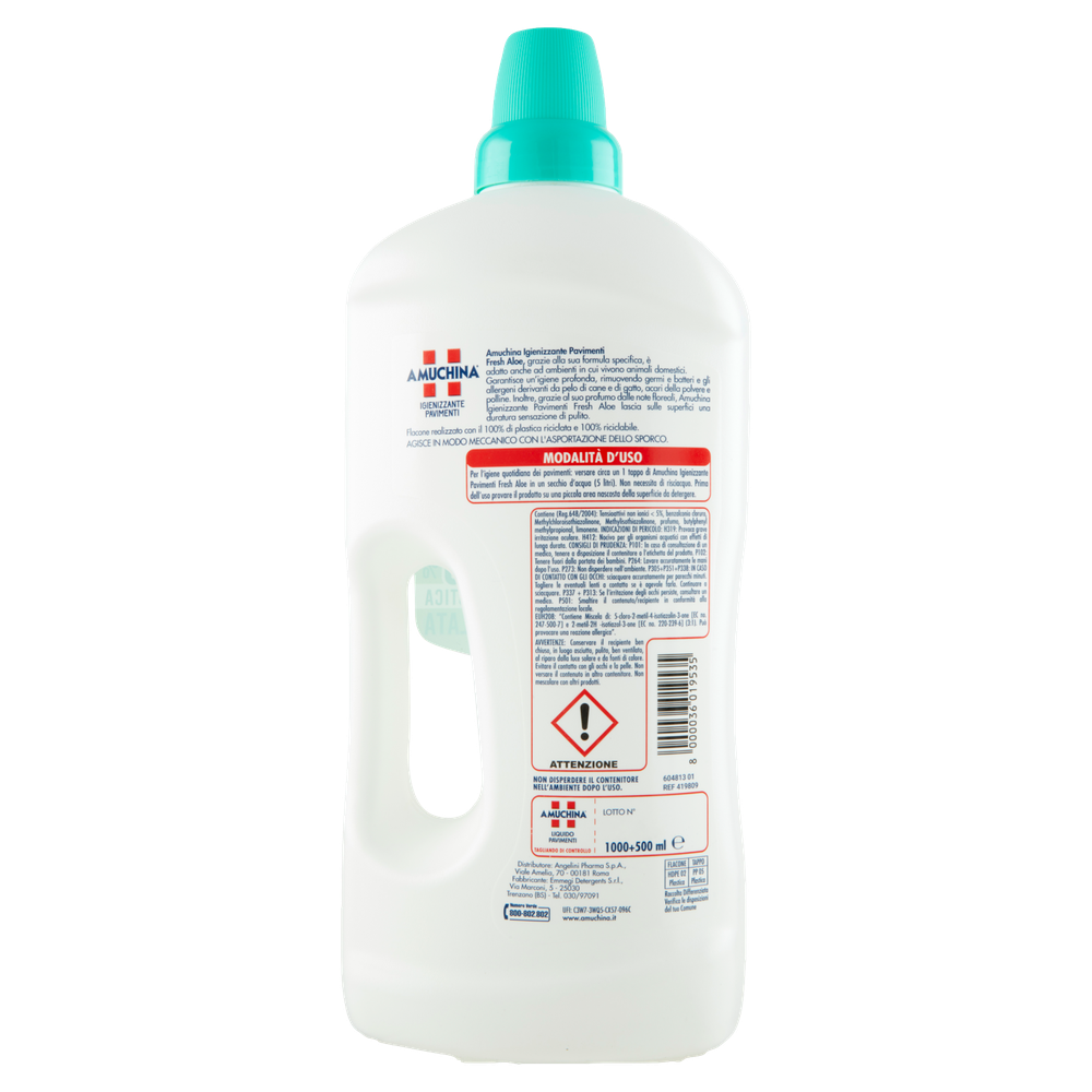 Detergente Per Pavimenti Igienizzante Aloe Amuchina,Conf. Da Lt.1