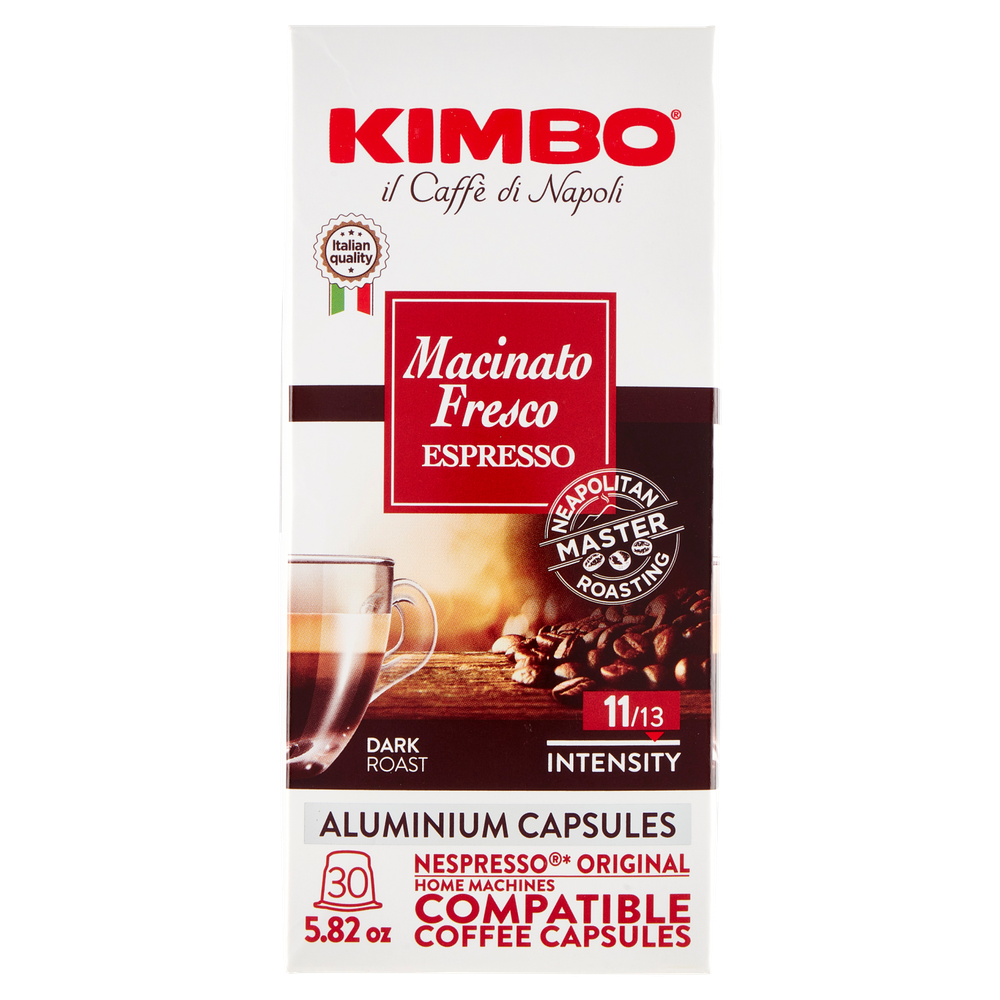 Capsule Caffe' Macinato Fresco Espresso Kimbo 30 Caps In Alluminio