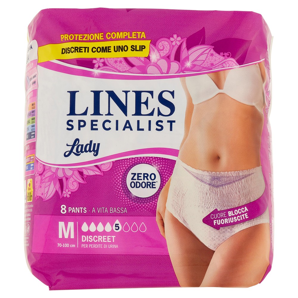 8 Pants Discreet Lady Per Incontinenza Taglia M Lines Specialist - Foto 1