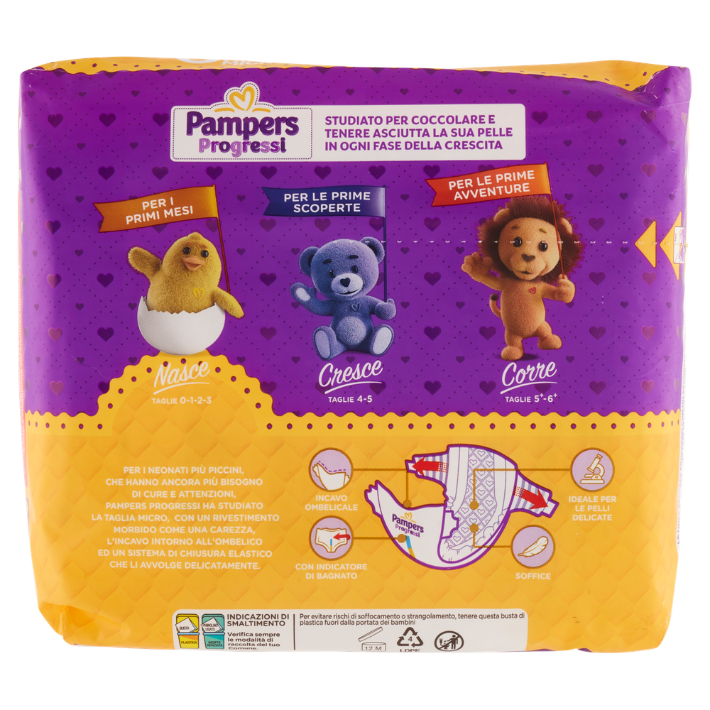 Pannolini Progressi, Taglia 0 Micro (1,5-2,5 Kg) Pampers - Foto 3