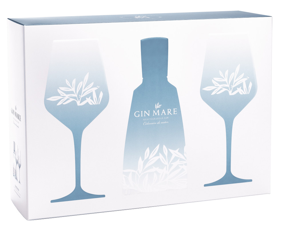 Confezione Regalo Bottiglia+2 Calici Gin Mare - Foto 2