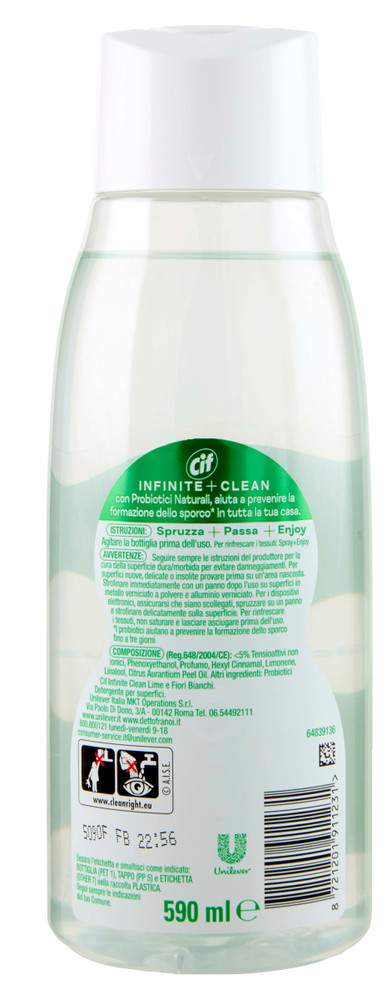Cif Infinite Clean Reload Lime E Fiori Bianchi 590 Ml - Foto 3