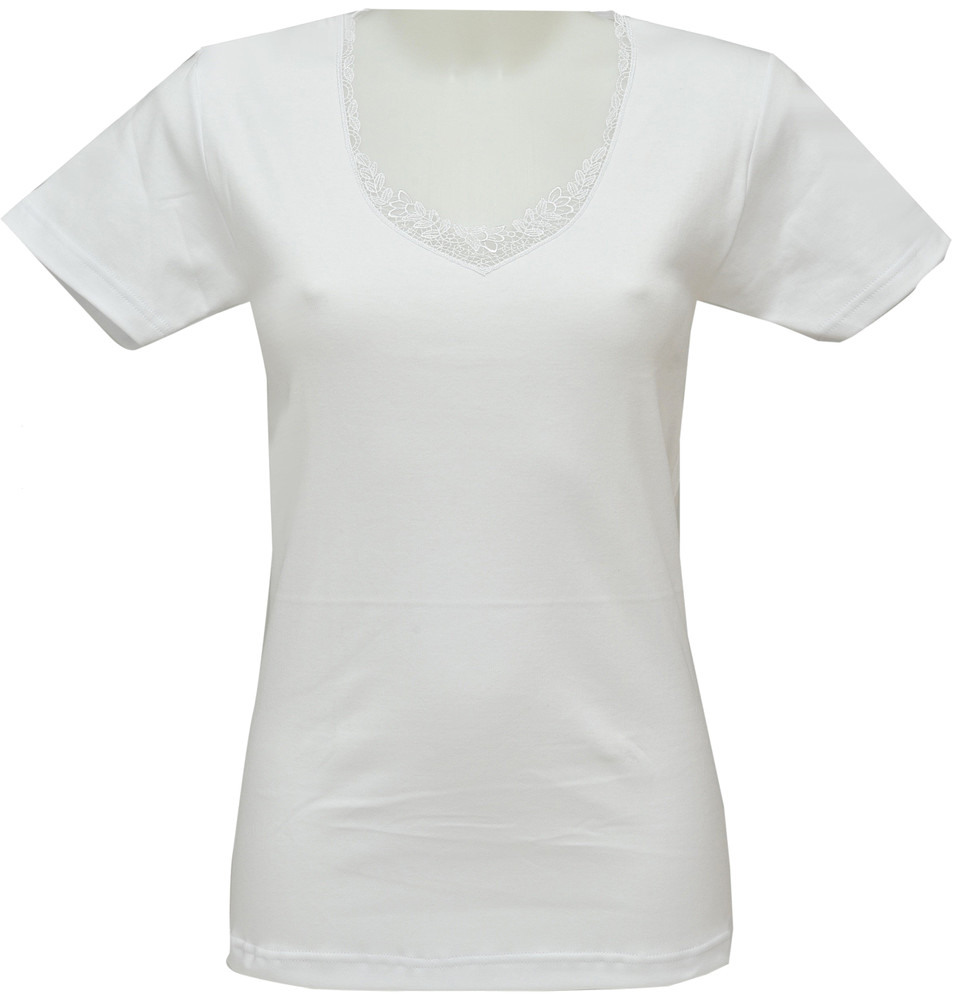 Maglia Donna Mezza Manica Con Pizzo Macram   4 Bianco Delinea - Foto 1