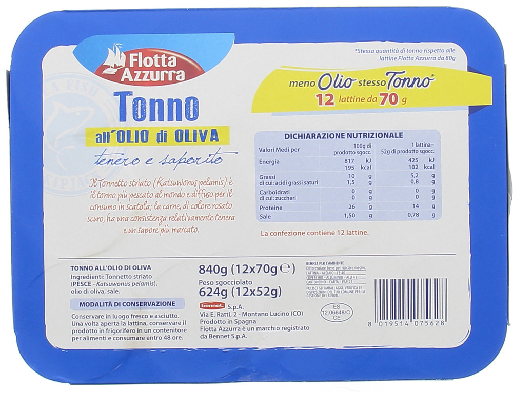 Tonno In Scatola 12x70g Flotta Azzurra - Foto 2