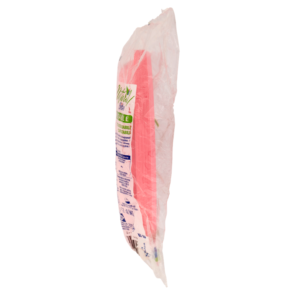 20 Piatti Piani Rosa In Bioplastica Bibo - Foto 2