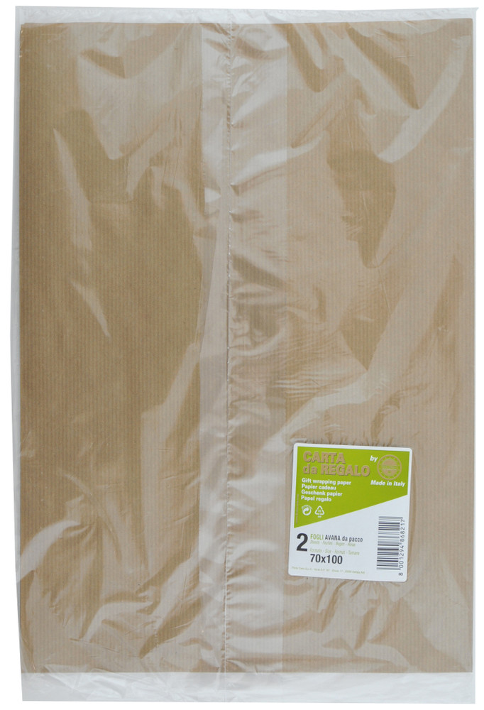 Busta 2 Fogli Carta Da Pacco Avana Millerighe 60 Gr,F.To Cm 70x100 - Foto 1
