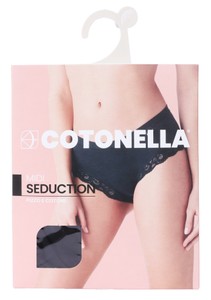 Slip Midi Donna Con Pizzo Taglia 6 Nero Cotonella - Foto 2