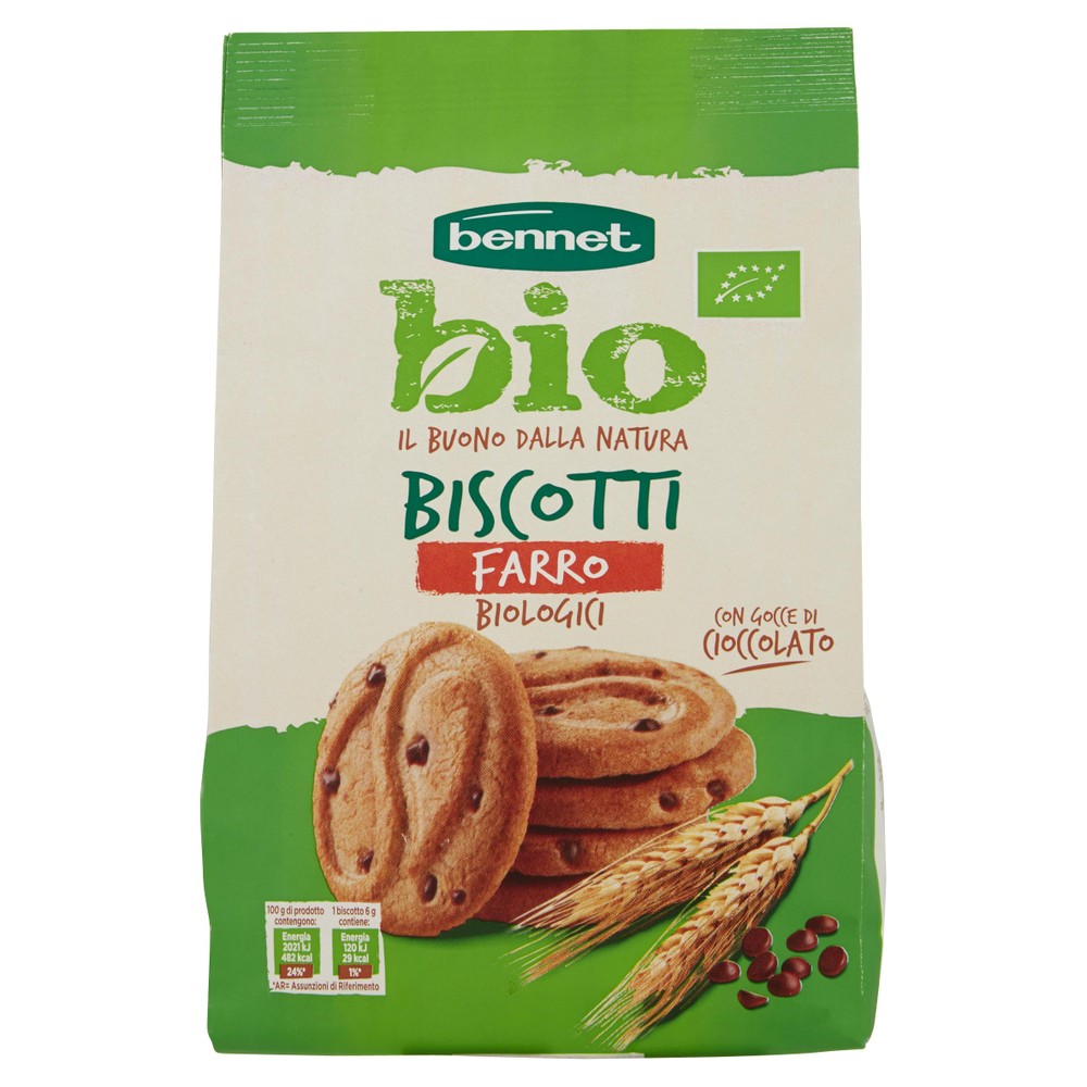 Biscotti Di Farro Biologico Con Gocce Di Cioccolato Bennet Bio - Foto 1