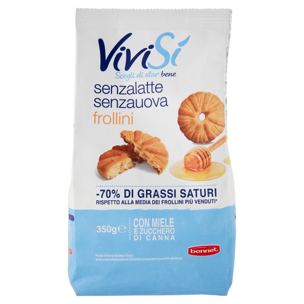 Biscotti Frollini Con Miele Senza Latte E Uova Bennet Vivisì - Foto 1