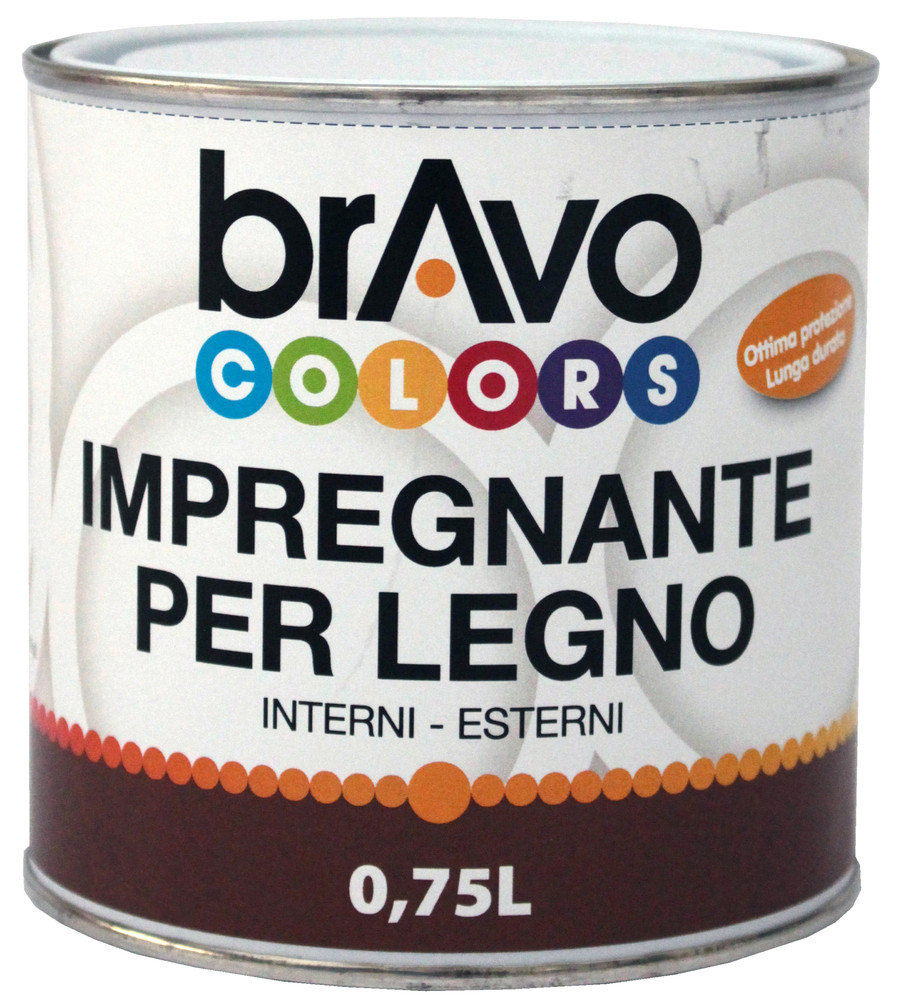 Impregnante Base Solvente Castagno Bravo Colors L.0,75