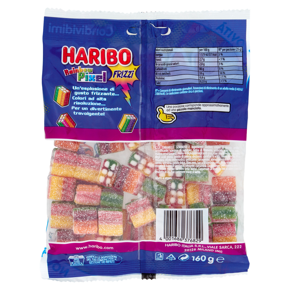 Caramelle Gommose Rainbow Pixel Fr!zzi Frizzanti Vegane Haribo - Foto 3