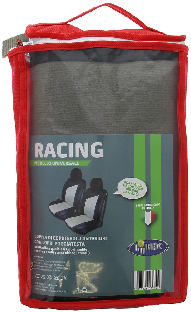 2 Coprisedili Per Auto Racing Grigio Lubex - Foto 2