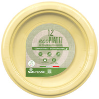 Piatto Usa & getta In Polpa Di Cellulosa Giallo Cm . 23 Naturanda , conf . da P Piatto Usa & getta In Polpa Di Cellulosa Giallo Cm . 23 Naturanda , conf . da P
