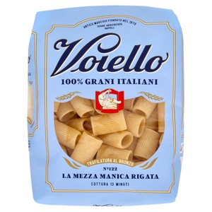 Pasta La Mezza Manica Rigata N.122 Grani 100% Italiani Voiello - Foto 1