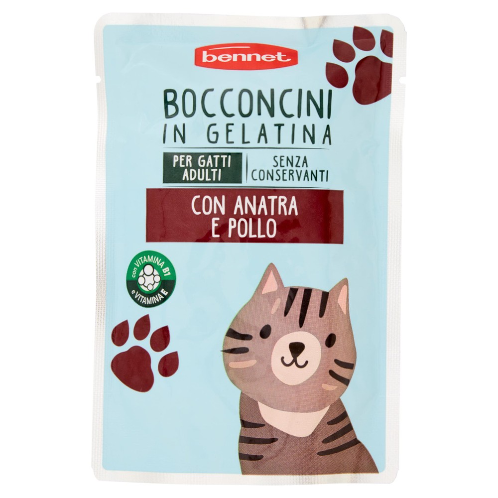 Alimento Umido Per Gatti Bennet Bocconcini Jelly Anatra E Pollo - Foto 1