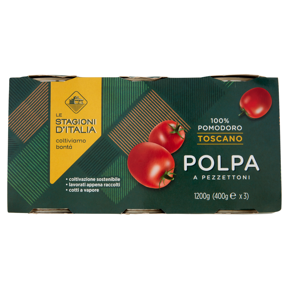 Polpa Di Pomodoro A Pezzettoni 3x400g Le Stagioni D'italia - Foto 1