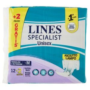 12+2 Pannoloni Per Incontinenza A Mutandina Tg M Lines Specialist - Foto 1