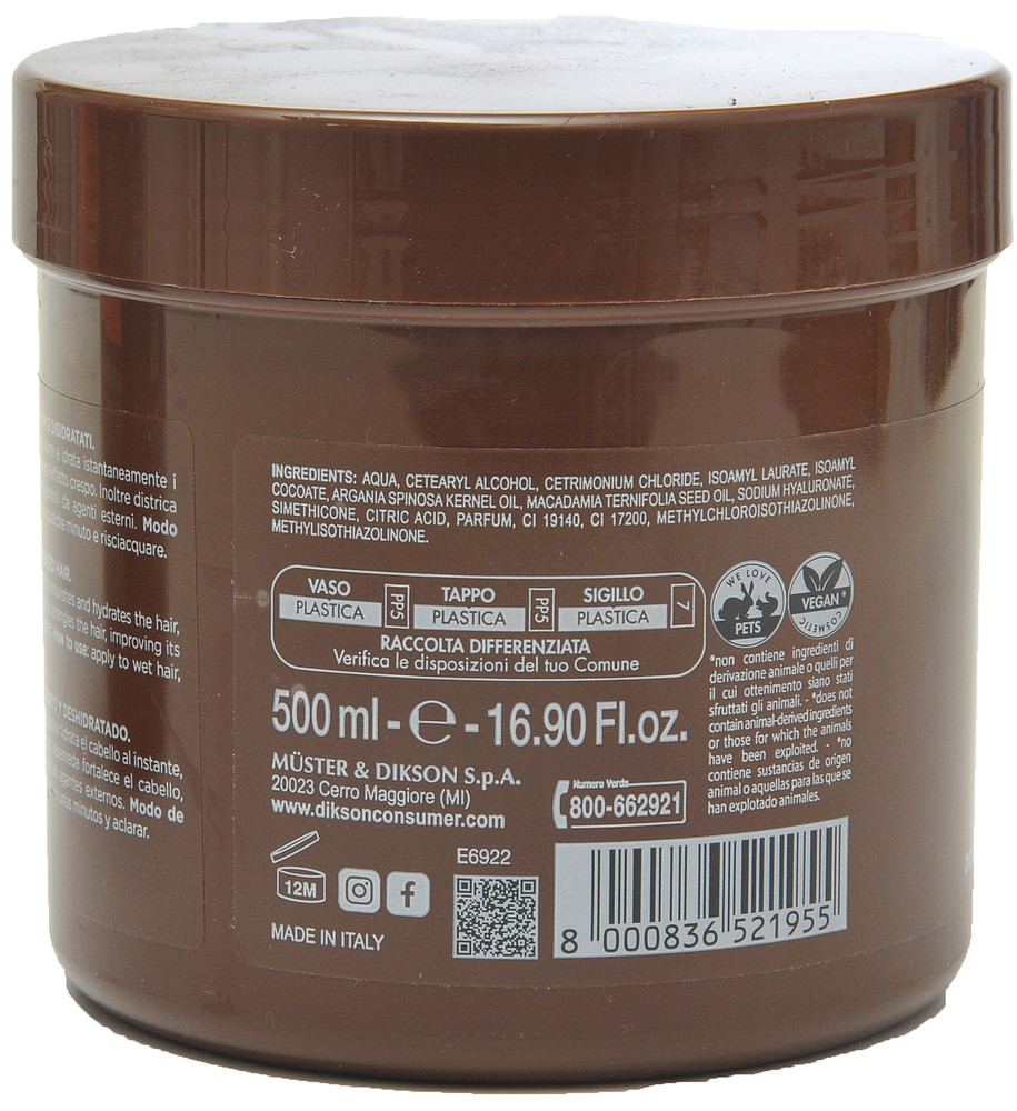 Maschera Nutriente Capelli Argan Dikson - Foto 2