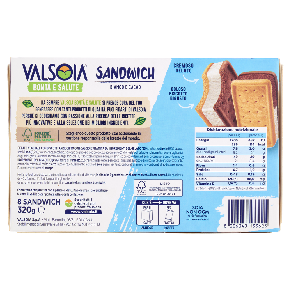 8 Sandwiches Con Calcio E Vitamina D2 Valsoia - Foto 3