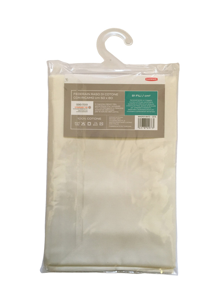 Federa Raso Tinta Unita Cm50x80 Avorio Casa Premium - Foto 2