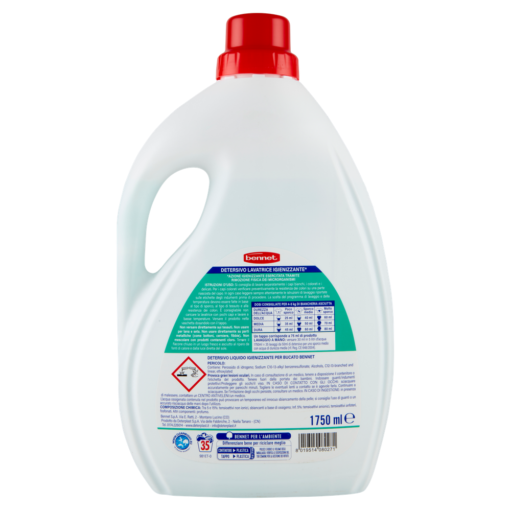 Detersivo Liquido Igienizzante Bennet 35 Lavaggi - Foto 3