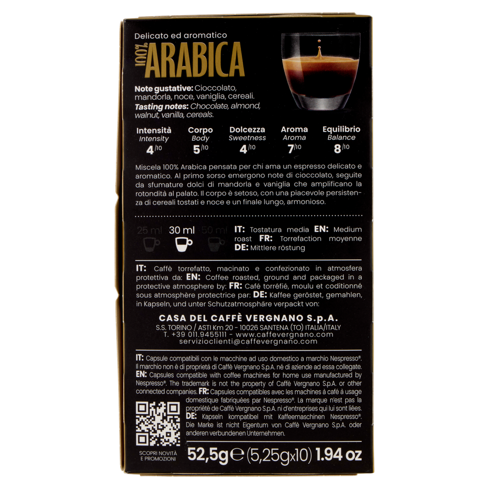 Capsule Compatibili Nespr. Oro 100% Arabica X10 Caffe' Vergano - Foto 3