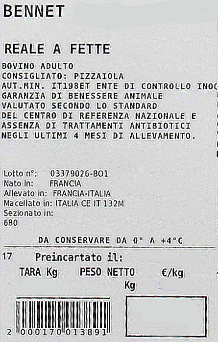 Reale Di Bovino Adulto A Fette Filiera Valore Bennet - Foto 3