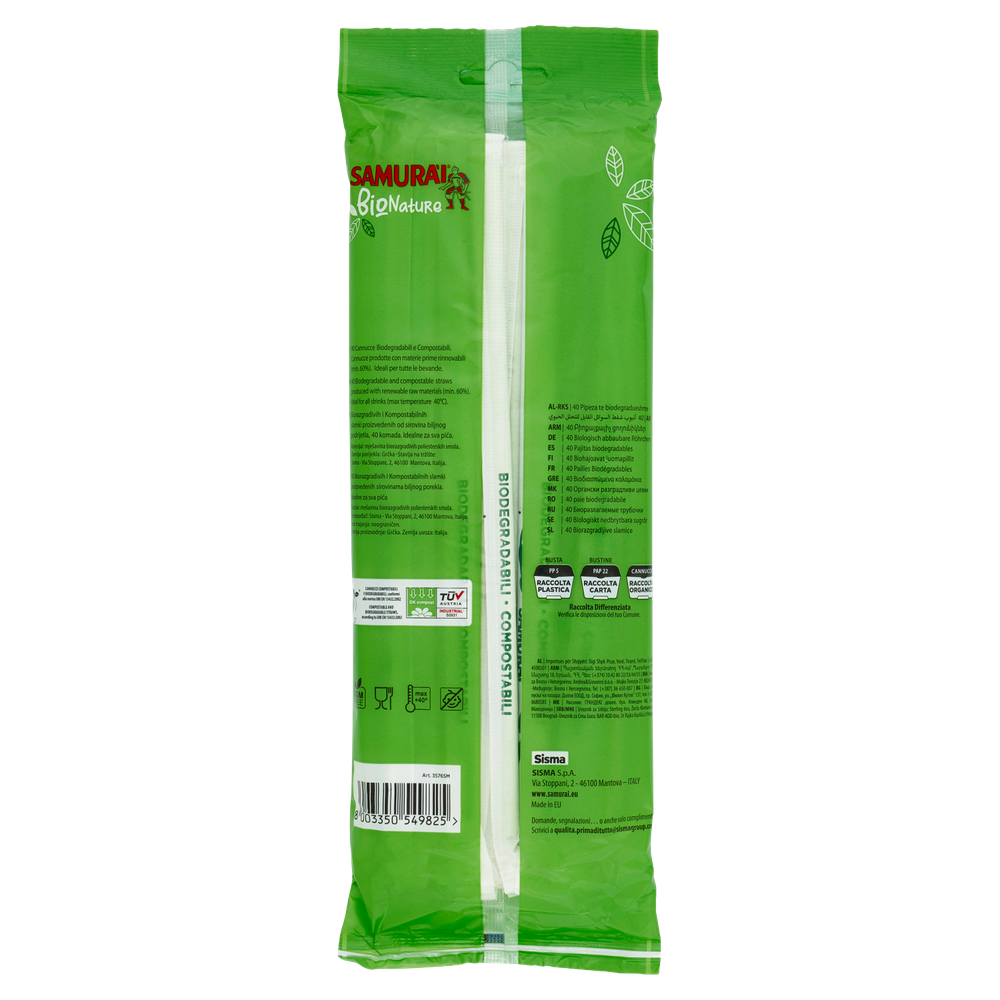 Cannucce Imbustate Biodegradabili E Compostabili Samurai 24cm - Foto 3