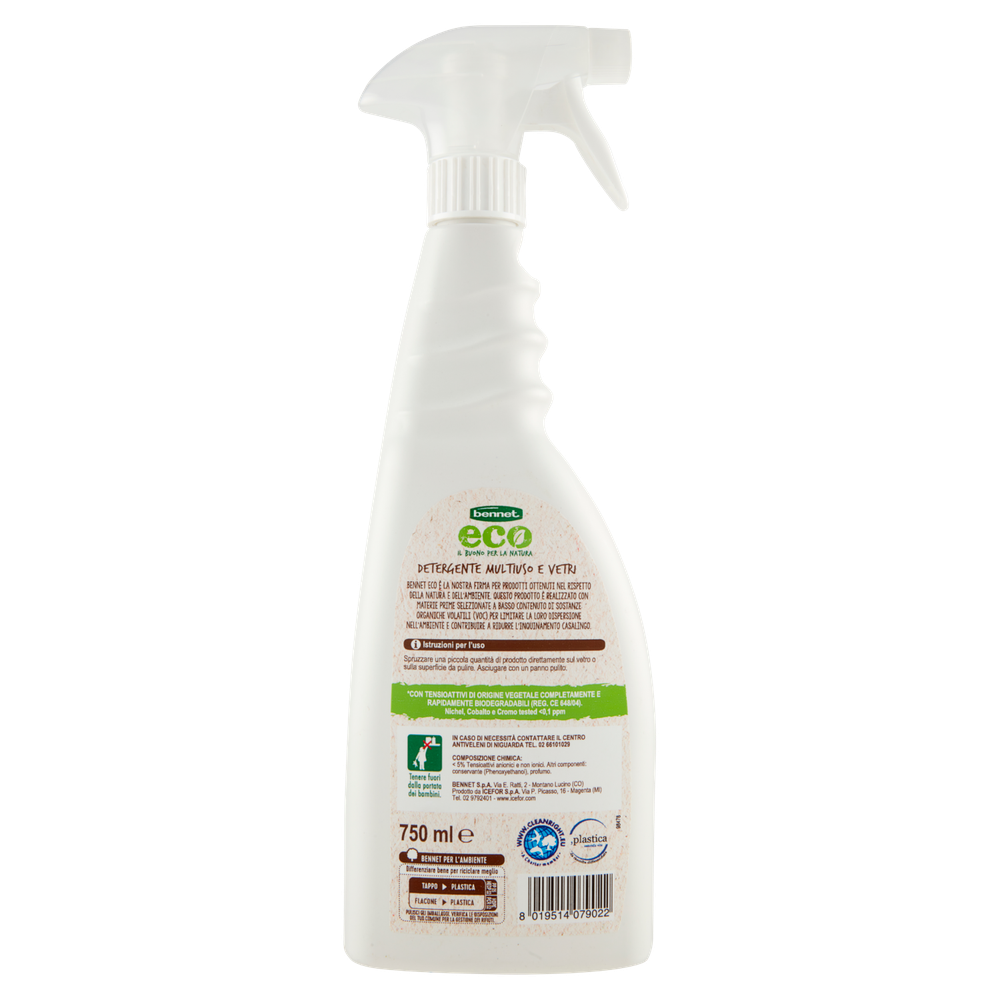 Detergente Multiuso E Vetri Spray Bennet Eco