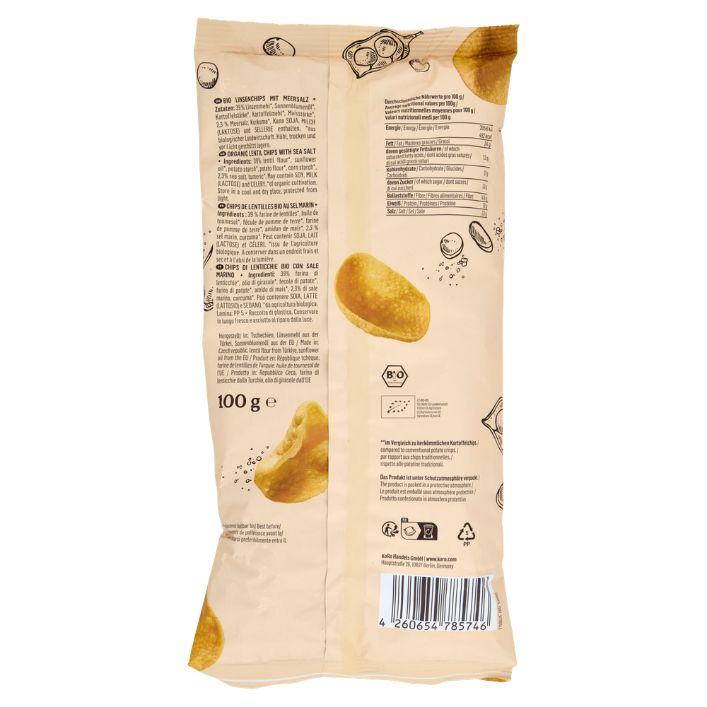 Koro Bio Linsenchips Mit Meersalz - Foto 3