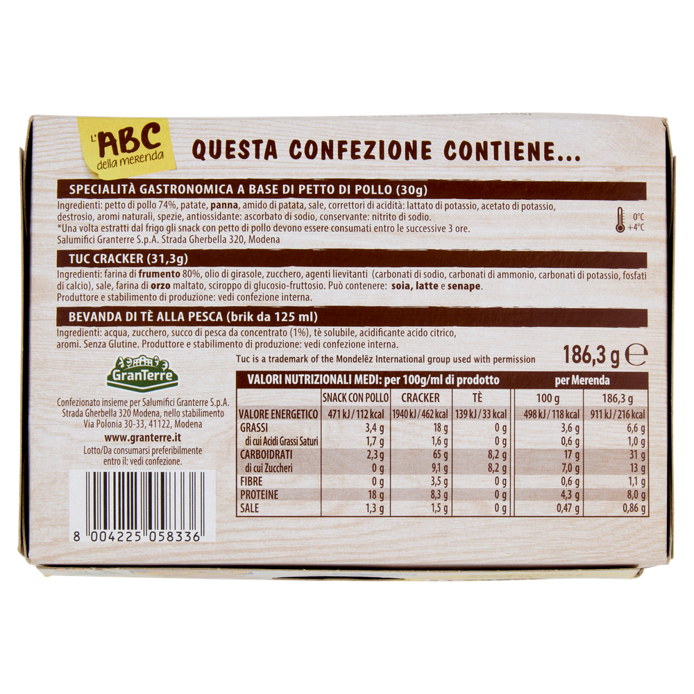 L'abc Della Merenda Snack Con Petto Di Pollo E Tuc Cracker 186,3g - Foto 3