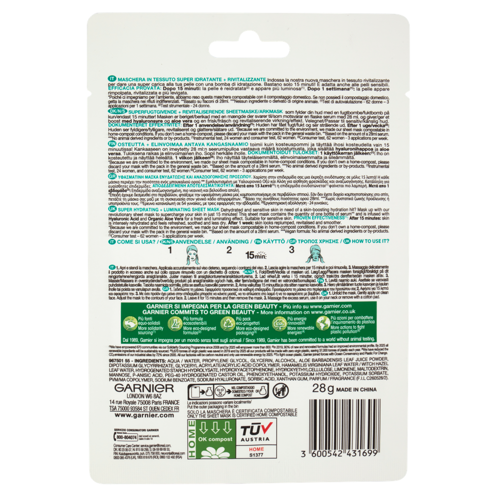 Maschera Viso Hydra Bomb Idratante + Rivitalizzante Garnier - Foto 3