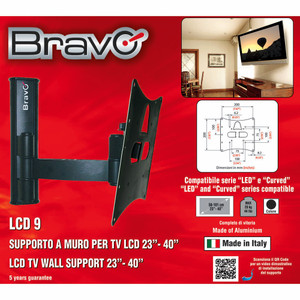Supporto A Muro X Tv Lcd9 Bravo   Nero