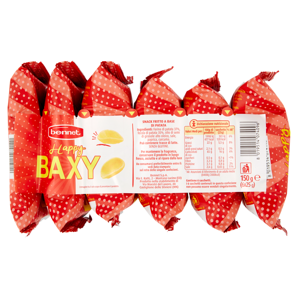 Snack Petali Di Patata Happy Baxi 6x25g Bennet - Foto 2