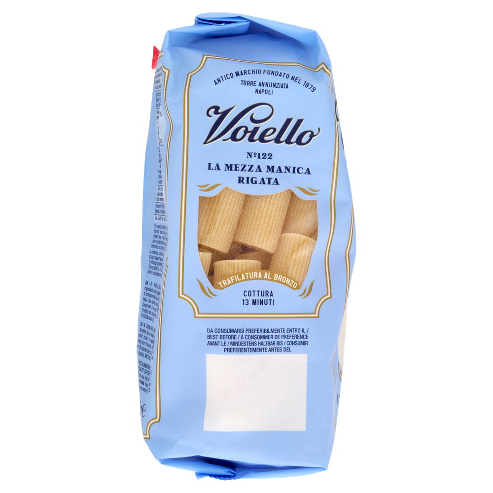 Pasta La Mezza Manica Rigata N.122 Grani 100% Italiani Voiello - Foto 2