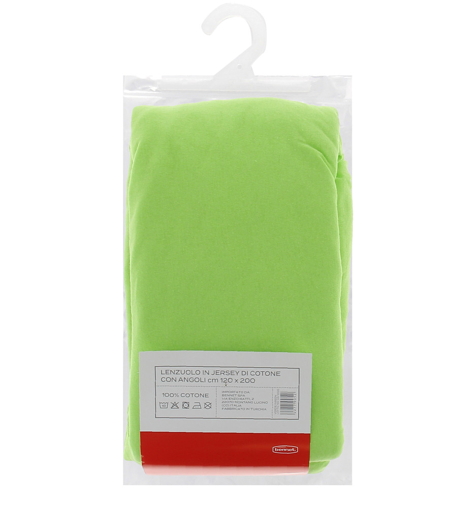 Lenzuolo Jersey Angoli Tinta Unita 1pz 1/2 Cm120x200 Verde Casa - Foto 2