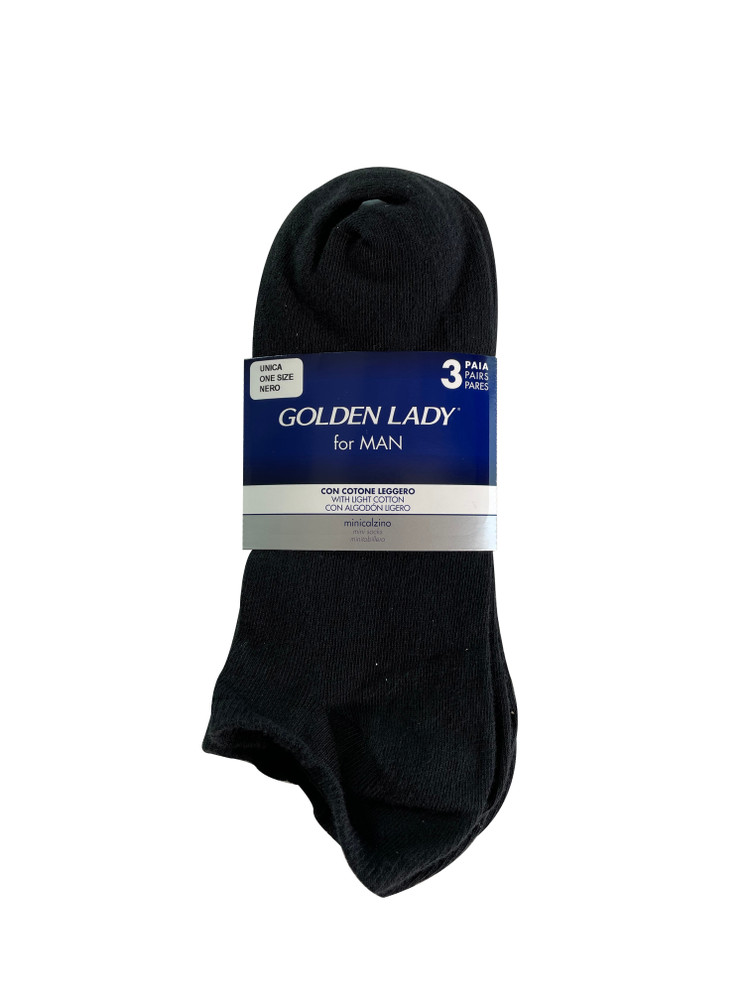 3 Mini Calzini Uomo Tg Unica Nero Golden Lady - Foto 1