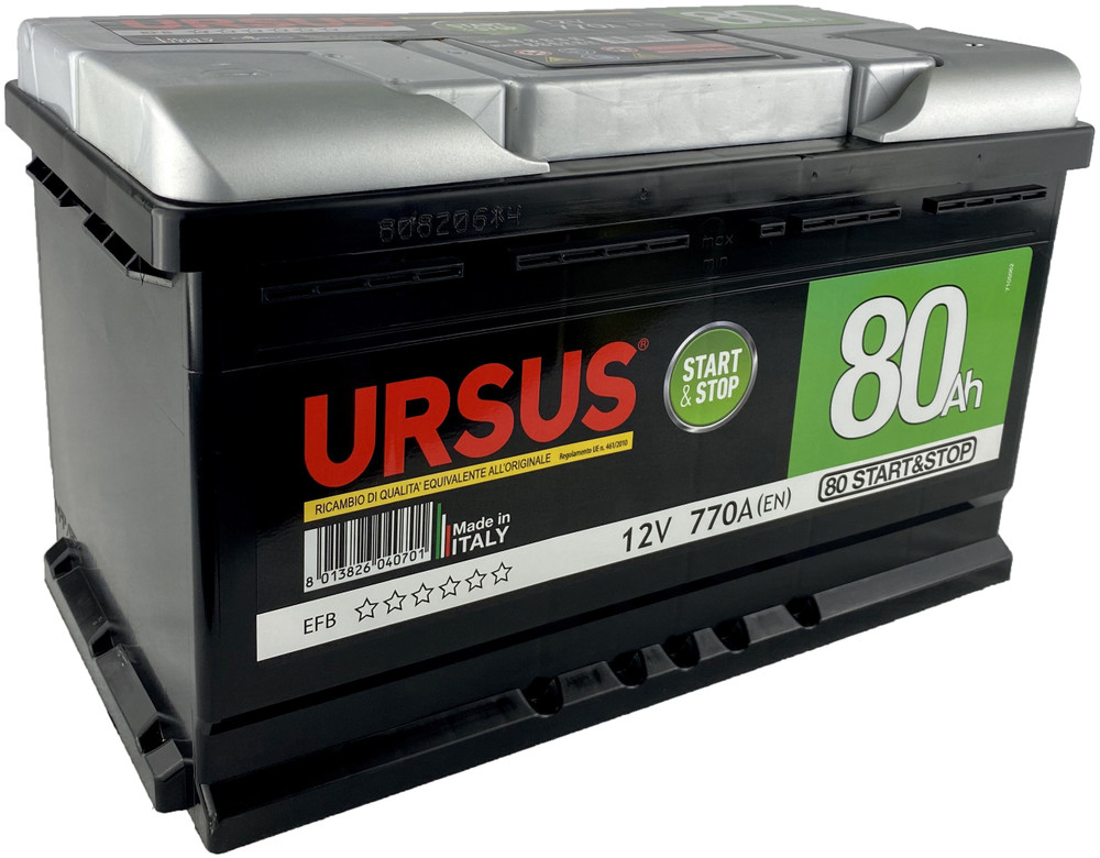 Batteria Auto 80 A/H Start&Stop Ursus - Foto 1