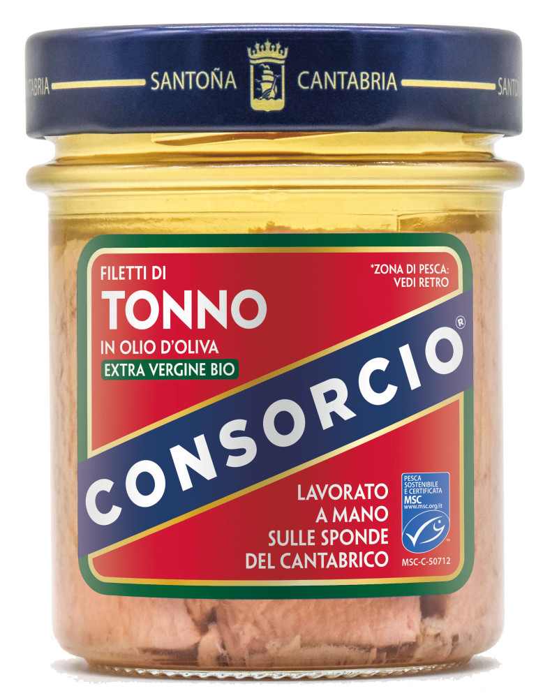Filetto Di Tonno Bio In Olio Extra Vergine In Vaso Consorcio - Foto 1