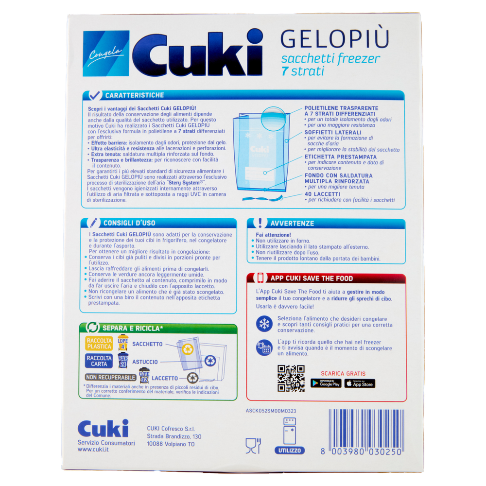 Sacchetti Freezer Cuki Gelopiu' Formato Medio Cm.23x32 - Foto 3