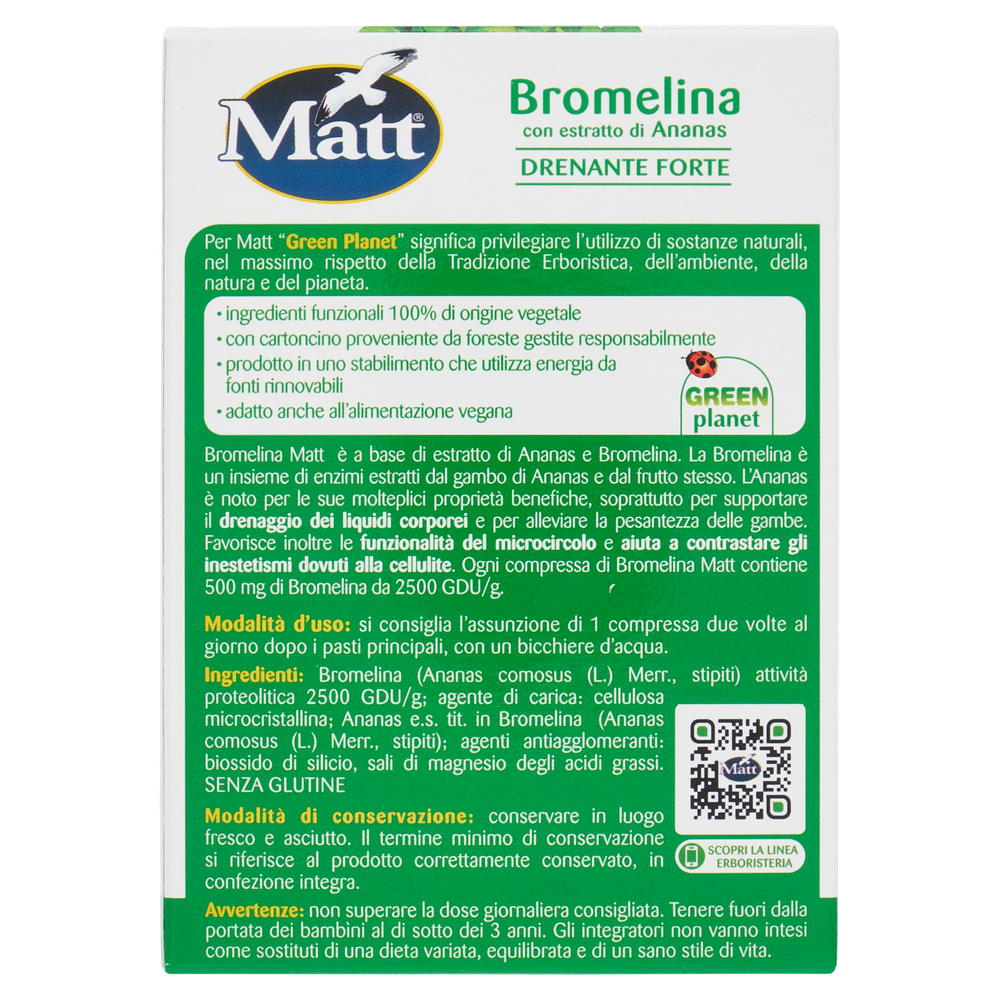 Matt Bromelina Drenante Forte 30 Compresse 30 G - Foto 3