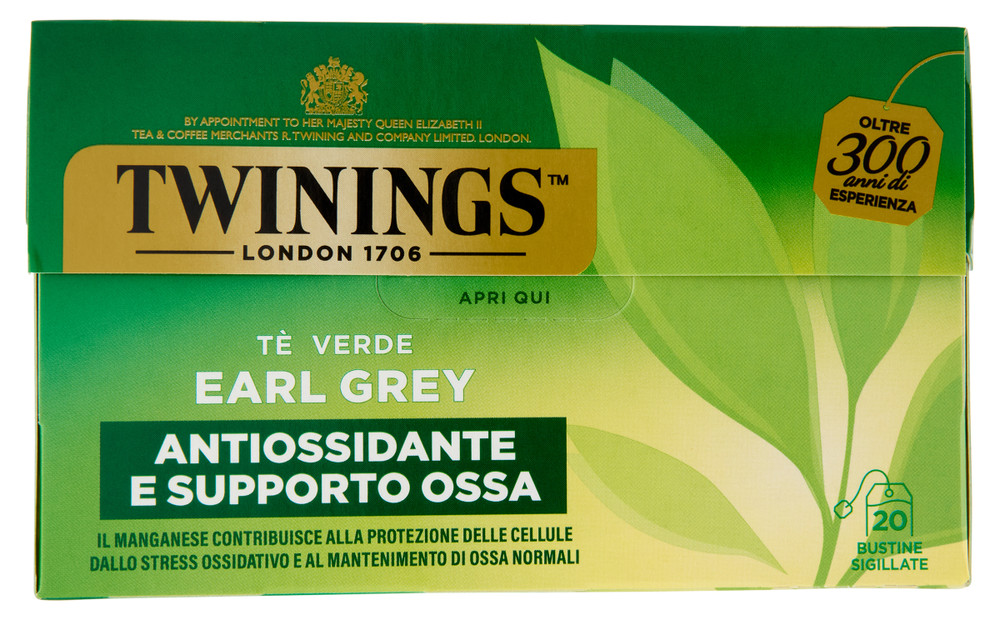 Tè Verde Earl Grey Antiossidante In Bustine 20x2g Twinings - Foto 1