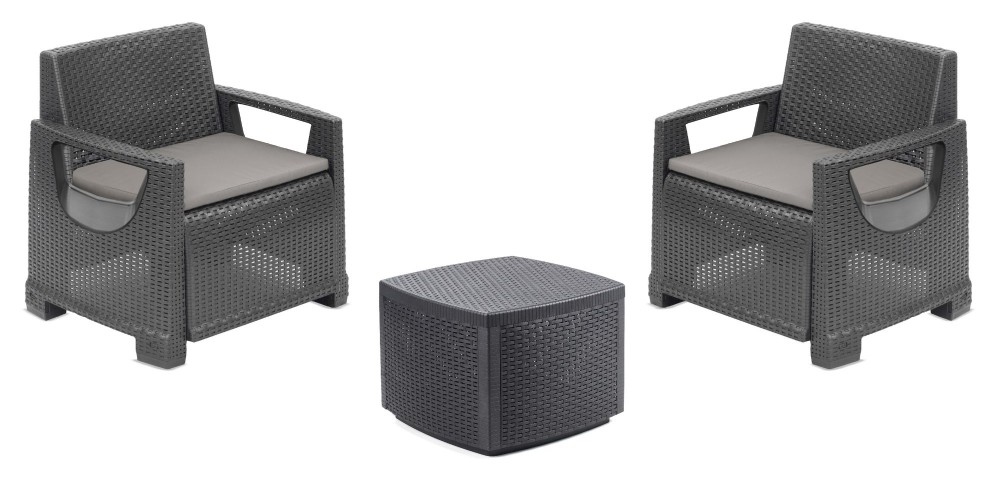 Set Sorrento Antracite: Poltrone+tavolino+cuscini Progarden - Foto 1