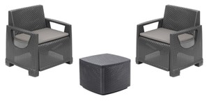 Set Sorrento Antracite: Poltrone+tavolino+cuscini Progarden - Foto 1