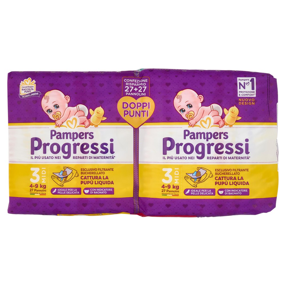 54 Pannolini Progressi Taglia 3 Midi Pampers - Foto 1