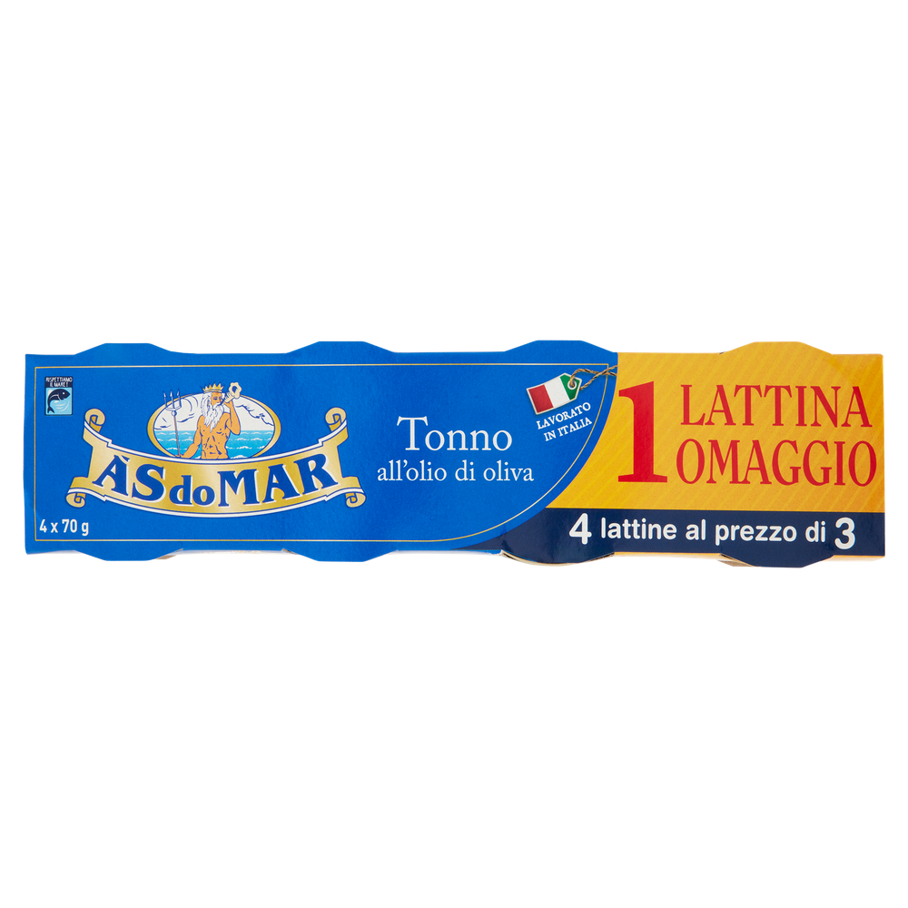Tonno All'olio Di Oliva Pescato In Modo Sostenibile 4x70g Asdomar - Foto 1