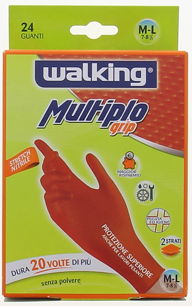 Guanti Monouso In Nitrile Senza Polvere Multiplogrip Walking Ml