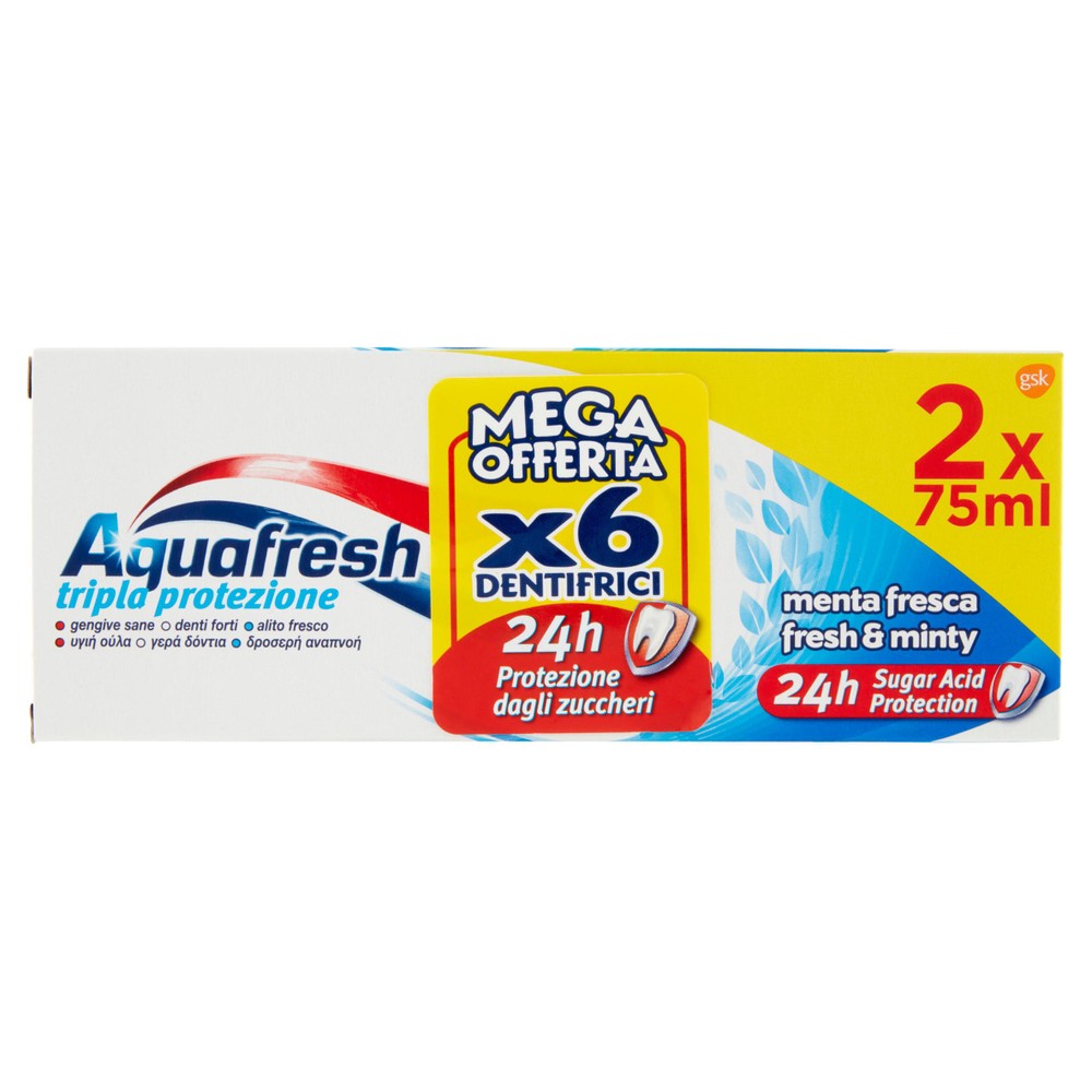 Dentifricio Aquafresh Tripla Protezione 6x75 Ml.